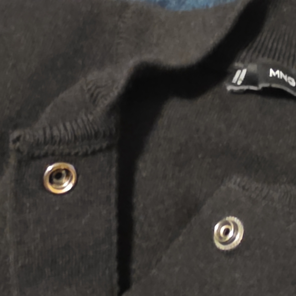 MNG Snap Front Black Cardigan Sweater Size S - Picture 4 of 6
